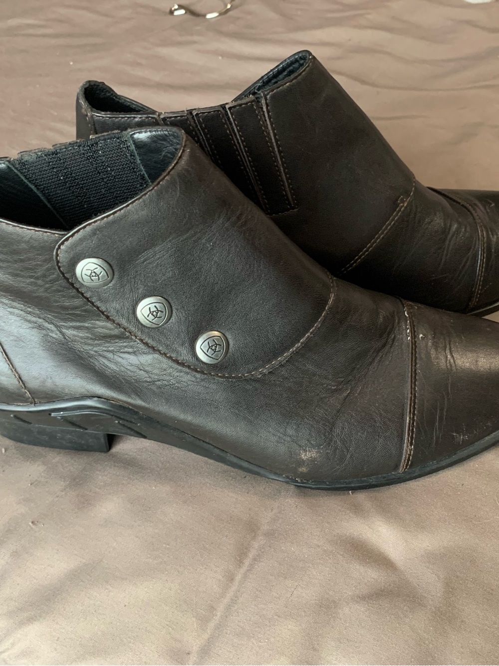 Classic dark Brown Leather Ankle Boots - Casual Dress Chelsea Style